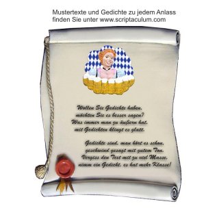 Urkunde Decoramic 180x220mm  sandfarben, Artelith Motiv Oktoberfest Kellnerin