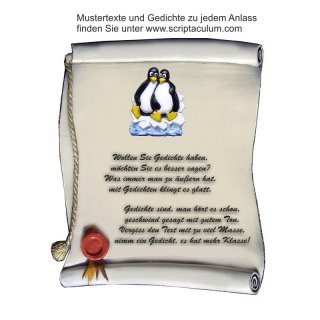 Urkunde Decoramic ist in drei Gren lieferbar. Motiv Pinguin Paar