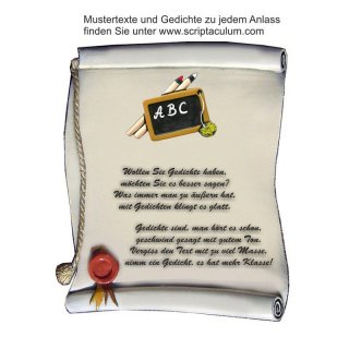 Urkunde Decoramic 180x220mm  sandfarben, Artelith Motiv Tafel ABC
