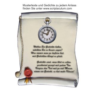 Urkunde Decoramic 220x350mm sandfarben, Artelith Motiv Uhrmacher Uhr