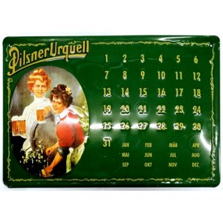 Wandschild Jahreskalender Pilsener Urquell Eisen H.20cm x L.30cm