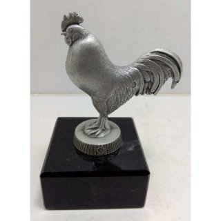 Zinnfigur Hahn Antik-Silber H=115mm