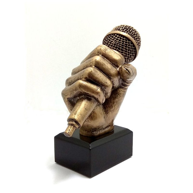 Figur Musik Mikrofon 14 cm inkl Gravurschild und Gravur 