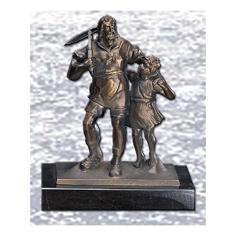 Figur Wilhelm Tell m. Sohn bronziert 16,5cm, Gosling Pokale und Trop