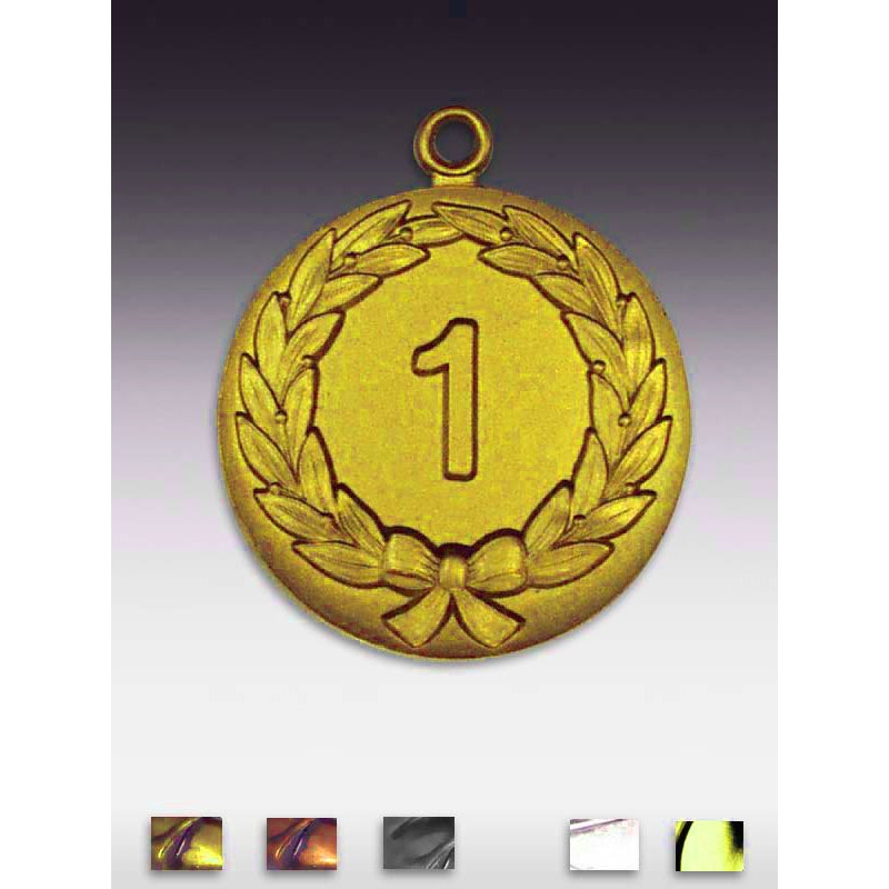 Medaille Kranz 1 mit Öse 50mm, goldfarben in Metall, Gosling P