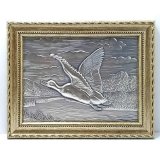 Alu-Relief  Ente 20X15 cm incl Rahmen Breitformat