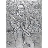 Alu-Relief Feuerwehr Spritzenmann 20X15 cm incl Rahmen...