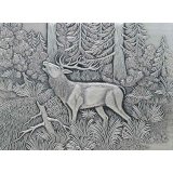 Alu-Relief  Hirsch 20X15 cm incl Rahmen Breitformat