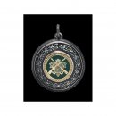 Anhnger 36 mm altsilberfarben Auflage vergold