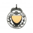 Anhanger, 40 mm, altsilberfarbig,mit goldfarbigem Gravurfeld