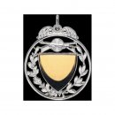 Anhanger, 40 mm, versilbert,mit goldfarbigem Gravurfeld