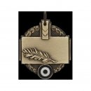 Anhanger Lorbeerblatt, 40 mm, bronzefarbig, mit se und Ring