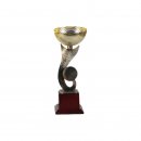 Award-Cup H=270mm auf Holzsackel, Gravur im Preis enthalten.