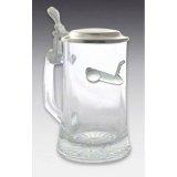 Bierkrug mit Deckel aus Reinem Zinn 0,5l Inkl. Motiv...