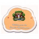 Decoramic Wolkentraum 624 Toskana, Motiv Frienhaus rot