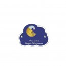 Decoramic Wolkentraum Blau, Motiv Mond mit Teddy