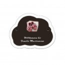 Decoramic Wolkentraum Braun, Motiv Baby Schuhe rosa