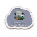 Decoramic Wolkentraum Grau, Motiv Campingwagen
