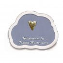 Decoramic Wolkentraum Grau, Motiv Herz Kringel gold