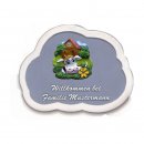 Decoramic Wolkentraum Grau, Motiv Kuh Bauernhof