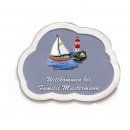 Decoramic Wolkentraum Grau, Motiv Segelschiff