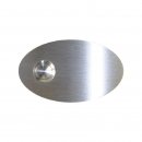 Edelstahl Klingelplatte mit Knopf 100x60mm V2A Oval