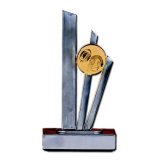 Edelstahl Troph�e mit 5cm Emblem 24 cm inkl. Gravur