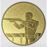 Emblem 25mm Schiesport Gewehr Mann goldfarben