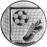 Emblem 50mm Fuball Tor & Ball silberfarben
