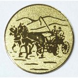 Emblem D=25 mm Fahrsport 2er Gespann goldfarben