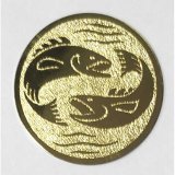 Emblem D=25mm Angeln Fische,goldfarbig