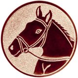 Emblem D=25mm Pferdekopf, bronzrfabig