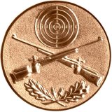 Emblem D=50 gekreuzte Gewehre 3D bronzefarben