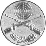 Emblem D=50 gekreuzte Gewehre 3D silber