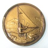 Emblem D=50 mm Surfen bronzerfarben Metallausfhrung
