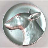 Emblem D=50mm Bullterrier, silberfarben Metall