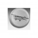 Emblem D=50mm Cessna (Flugzeug), silberfarben in Kunststoff f�r Pokale und Medaillen