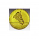 Emblem D=50mm Federball, goldfarben in Kunststoff fr Pokale und Medaillen