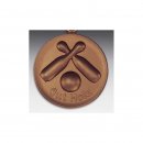 Emblem D=50mm  Kegeln Gut Holz  bronzefarben, siber- oder...
