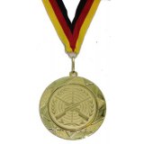 Medaille D=70mm mit Emblem D=50mm Gewehr, goldfarbig