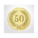 Emblem D=25mm Jubilum 50, goldfarbig
