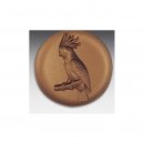 Emblem D=50mm Kakadu,  bronzefarben, siber- oder goldfarben