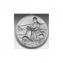 Emblem D=50mm Motorroller, silberfarben in Kunststoff fr Pokale und Medaillen