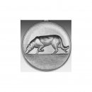 Emblem D=50mm Schferhund, silberfarben in Kunststoff fr Pokale und Medaillen