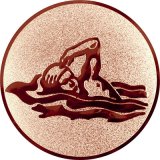Emblem D=50mm Schwimmen Kraulen bronzefarben