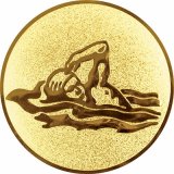 Emblem D=50mm Schwimmen Kraulen goldfarben