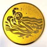 Emblem D=50mm Schwimmen Schmetterling goldfarbig