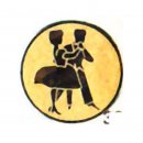 Emblem D=25mm Tanzen,Tnzer gold-farben