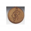 Emblem D=50mm Tennis Spielerin,   bronzefarben, siber-...