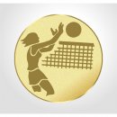 Emblem D=25mm Volleyball Damen goldfarbig